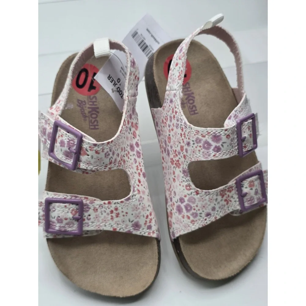 OshKosh B'Gosh Toddler Girls Hook & Loop Strap Contoured Footbed Sandal Sz 10